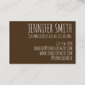 Carte De Visite Chocolat Chip Cookie Dough Bakery Chef pâtisserie (Dos)