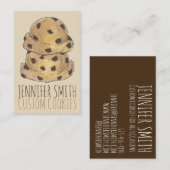 Carte De Visite Chocolat Chip Cookie Dough Bakery Chef pâtisserie (Devant / Derrière)