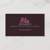 Carte De Visite Chocolat foncé élégant avec Modèle photo (Dos)