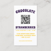 Carte De Visite chocolat fraise pop art avec qr code (Dos)