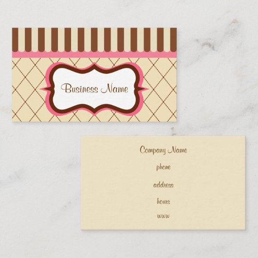 Carte de visite Chocolat Framboise (Devant / Derrière)