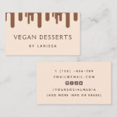 Carte De Visite Chocolat Frosting Dristing Vegan Dessert Médias so (Devant / Derrière)