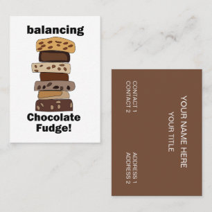Carte De Visite Chocolat Fudge Dessert Équilibrer Drôle