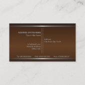 Carte De Visite Chocolat gris argent métal brun, monogramme entrep (Dos)