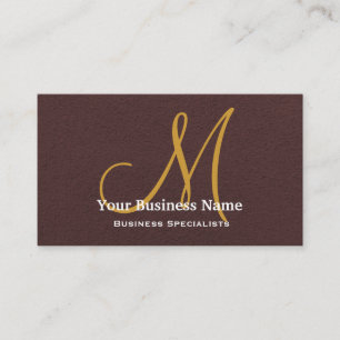 Carte De Visite Chocolat Monogramme personnalisé Brown simple
