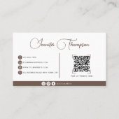 Carte De Visite Chocolat professionnel Code QR Script Brown (Dos)
