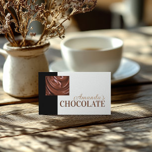 Carte De Visite Chocolat Shop Chocolatier noir blanc Sweets Card