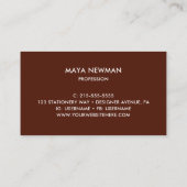 CARTE DE VISITE CHOCOLAT SIMPLE SIGNATURE BROWN NOM PROFESSIONNEL (Dos)