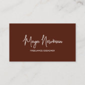 CARTE DE VISITE CHOCOLAT SIMPLE SIGNATURE BROWN NOM PROFESSIONNEL (Devant)