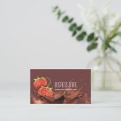 Carte De Visite Chocolat sucré et fraises (Debout devant)
