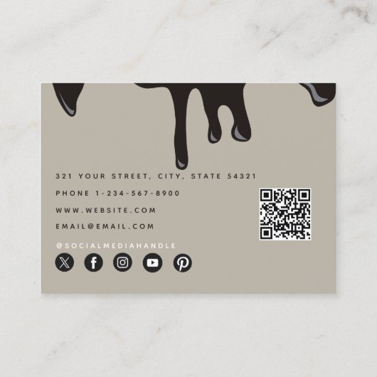 Carte De Visite Chocolat Thème Boulangerie Chef Traiteur QR Code (Dos)