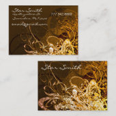 Carte De Visite Chocolat tourbillonnant Florals et Sherbert orange (Devant / Derrière)