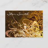 Carte De Visite Chocolat tourbillonnant Florals et Sherbert orange (Dos)