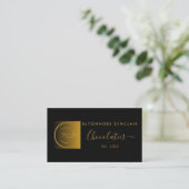 Carte De Visite Chocolatier élégant logo écriture noir or (Debout devant)