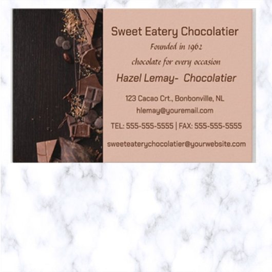 Carte De Visite Chocolatier modifiable