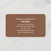 Carte De Visite Chocolatière Chocolatière Chocolatière simple et m (Dos)