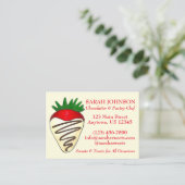 Carte De Visite Chocolatière fraise Chocolatière Chef pâtisserie (Debout devant)
