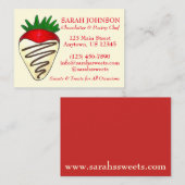 Carte De Visite Chocolatière fraise Chocolatière Chef pâtisserie (Devant / Derrière)