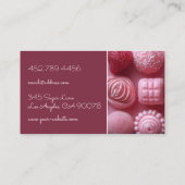 Carte De Visite chocolats en forme de coeur rose (Dos)