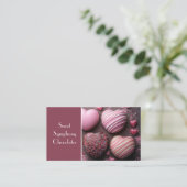 Carte De Visite chocolats en forme de coeur rose (Debout devant)
