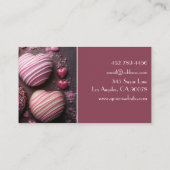Carte De Visite chocolats en forme de coeur rose (Dos)