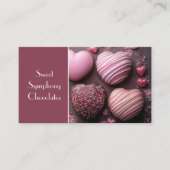 Carte De Visite chocolats en forme de coeur rose (Devant)