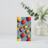Carte De Visite chocolats fraises pop art avec qr code (Debout devant)