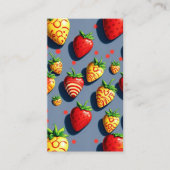 Carte De Visite chocolats fraises pop art avec qr code (Devant)