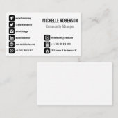 Carte De Visite Choisissez vos icônes sociales (Devant / Derrière)