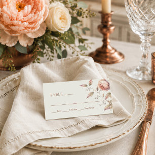 Carte De Visite Choix de repas de réception de mariage Elegant Pea