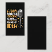 Carte De Visite Chorale Chanteur Karaoke Microphone Musique Amoure (Devant / Derrière)