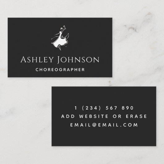 Carte De Visite Chorégraphie Exotique Extravagante Danseur Silhoue (Devant / Derrière)
