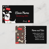 Carte De Visite Choses préférées avec mignon chien clinique vétéri (Devant / Derrière)