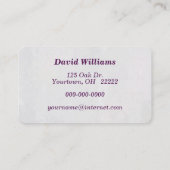 Carte De Visite Chou-fleur pourpre au marché (Dos)