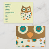 Carte De Visite Chouette à oeil bleu (Devant / Derrière)