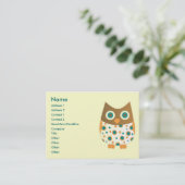 Carte De Visite Chouette à oeil bleu (Debout devant)