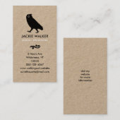 Carte De Visite Chouette à pied Silhouette | Faune simple (Devant / Derrière)