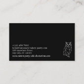 Carte De Visite Chouette animal noir et blanc en lowpoly (Dos)