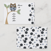 Carte De Visite Chouette Bébé Bleue (Devant / Derrière)