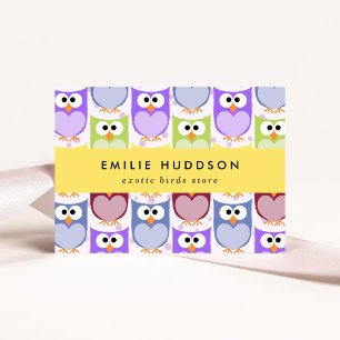 Carte De Visite Chouette, Chouette, Motif, Boutique pour animaux d