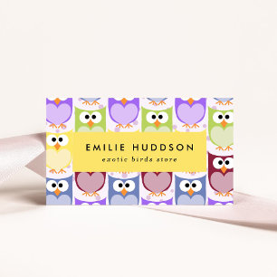 Carte De Visite Chouette, Chouette, Motif, Boutique pour animaux d