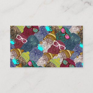 Carte De Visite Chouette dans la couronne