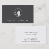 Carte De Visite Chouette dans une branche d'un cercle (Devant / Derrière)