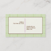 Carte De Visite Chouette de printemps mignonne sur une branche, bo (Dos)