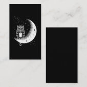 Carte De Visite Chouette Lune Crescent d'oiseaux céleste (Devant / Derrière)