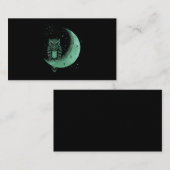 Carte De Visite Chouette Lune croissant d'oiseaux (Devant / Derrière)