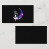 Carte De Visite Chouette Lune Galaxie Croissant d'oiseaux (Devant / Derrière)