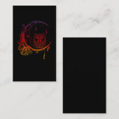 Carte De Visite Chouette Lune Nature Spirituelle Oiseaux Inséparab (Devant / Derrière)