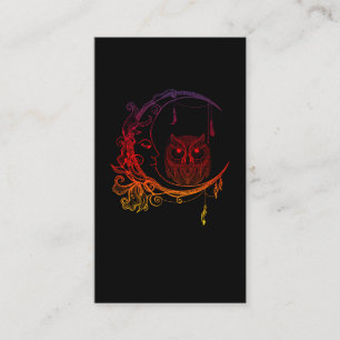 Carte De Visite Chouette Lune Nature Spirituelle Oiseaux Inséparab