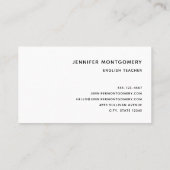 Carte De Visite Chouette mignonne dans un chapeau vert (Dos)